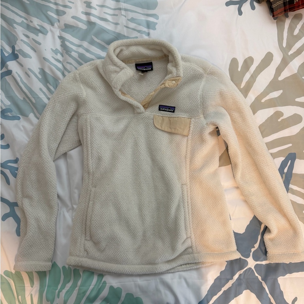 Patagonia Kids Off-White Fleece Jacket